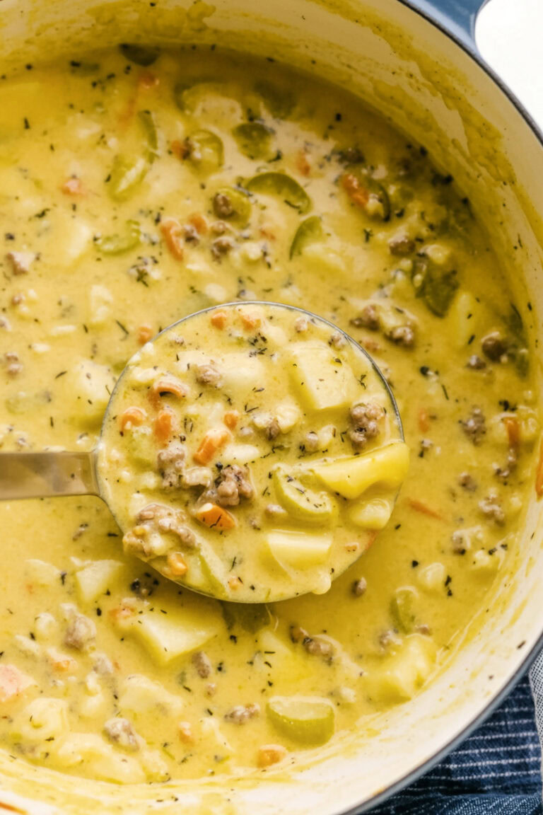 Keto Cheeseburger Soup Recipe