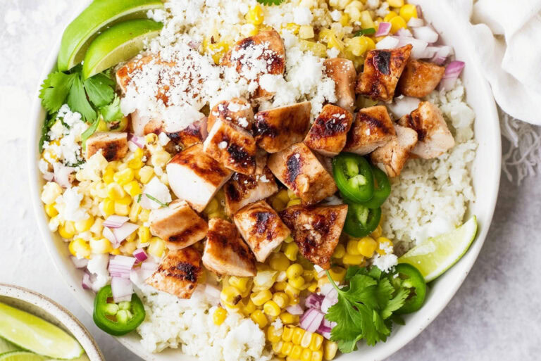 Street Corn Chicken Rice Bowl