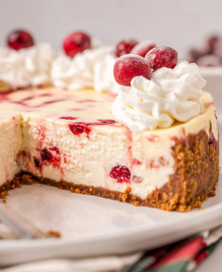 White Chocolate Cranberry Cheesecake