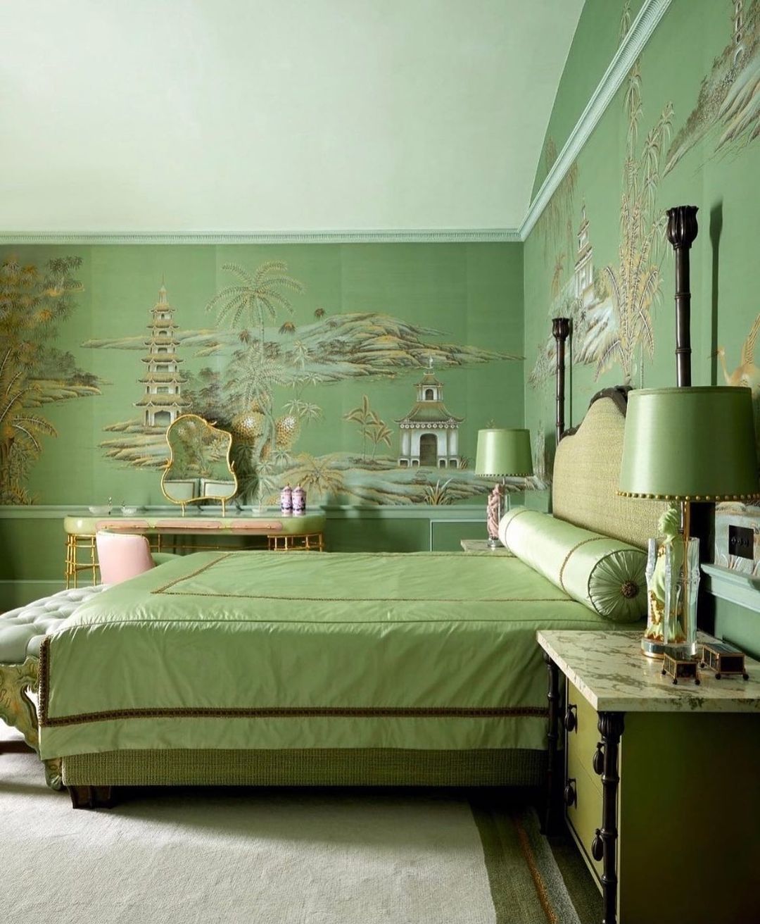 Serene Green Oriental Oasis