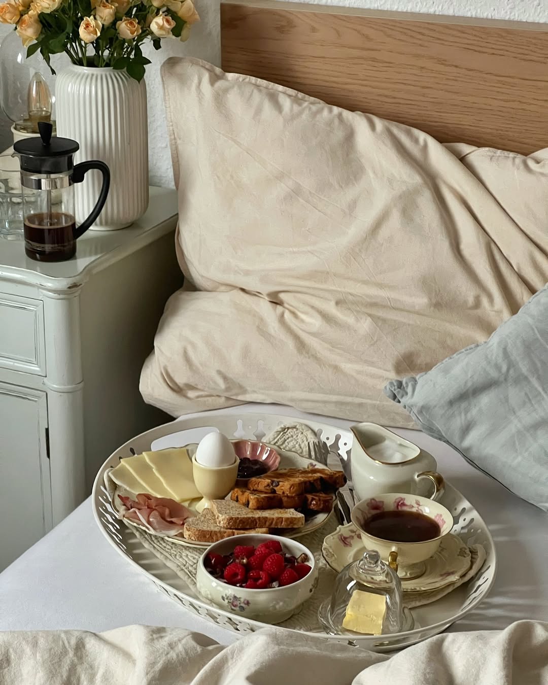 A Vintage Breakfast Tray in Bed