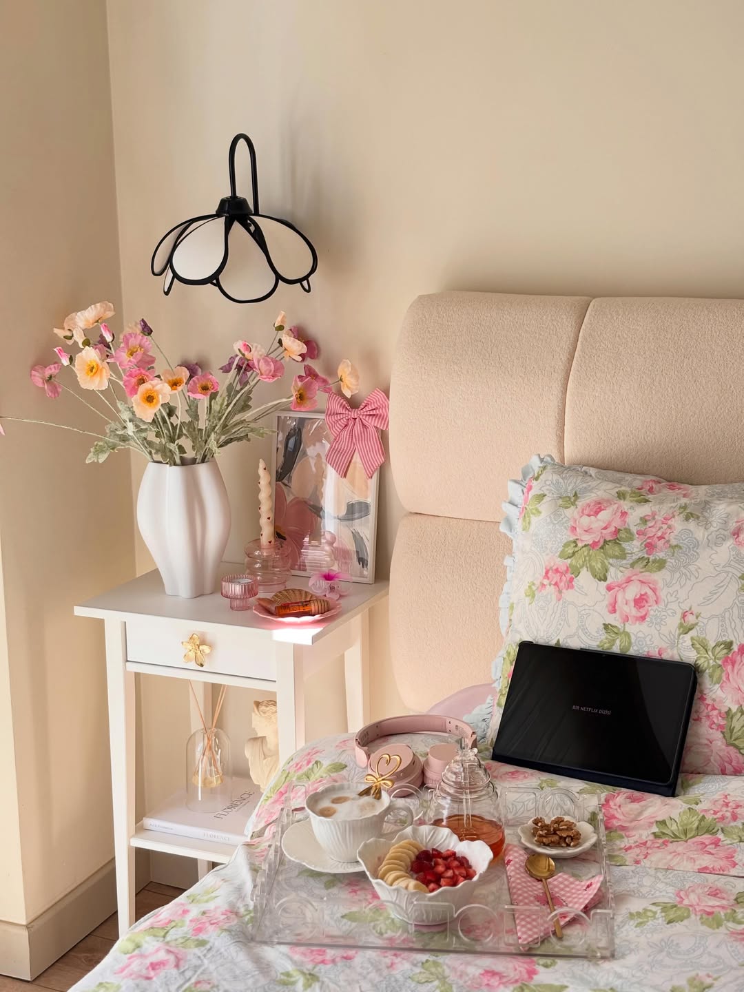 Cozy Treats on Floral Sheets
