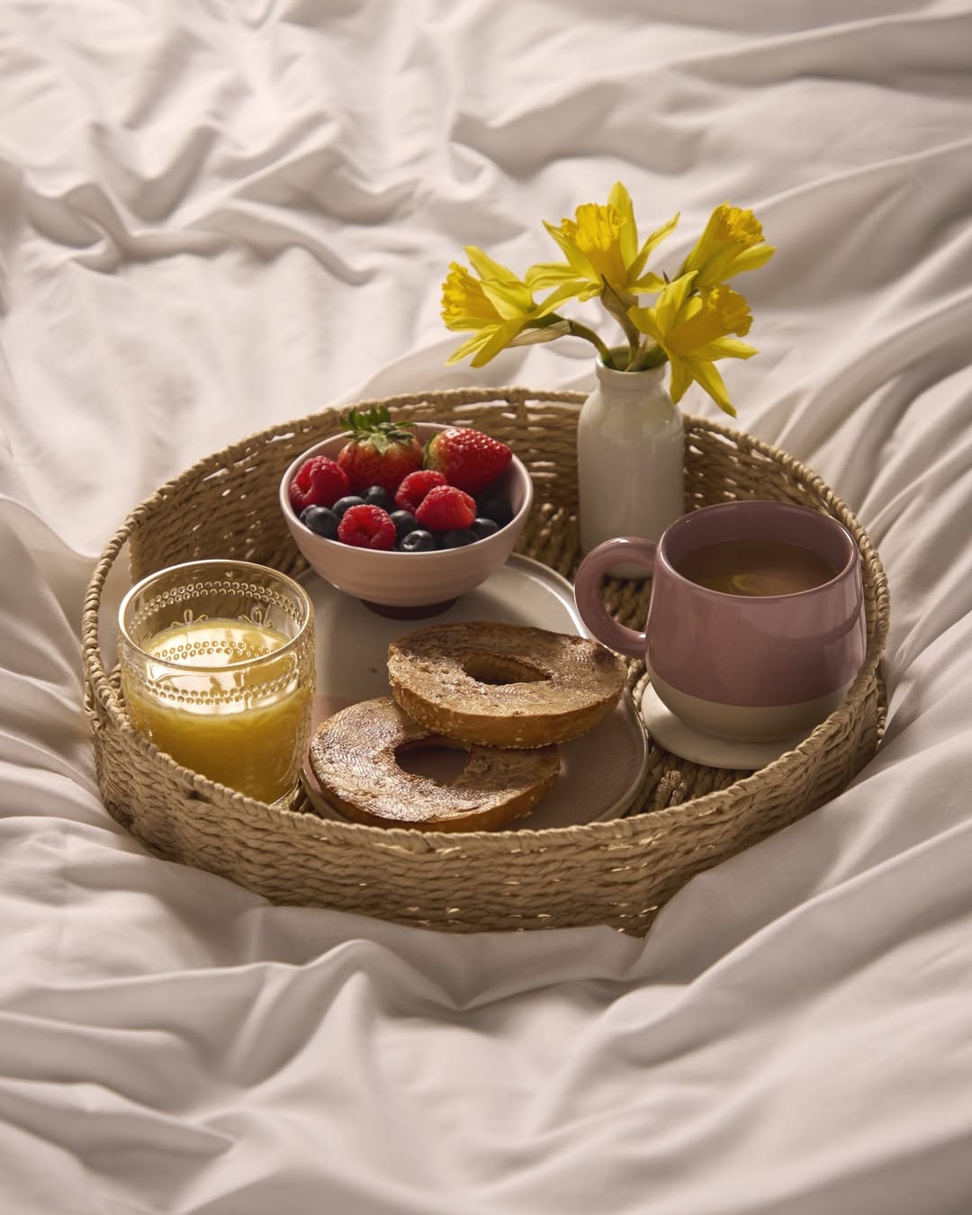 Daffodils In A Woven Tray