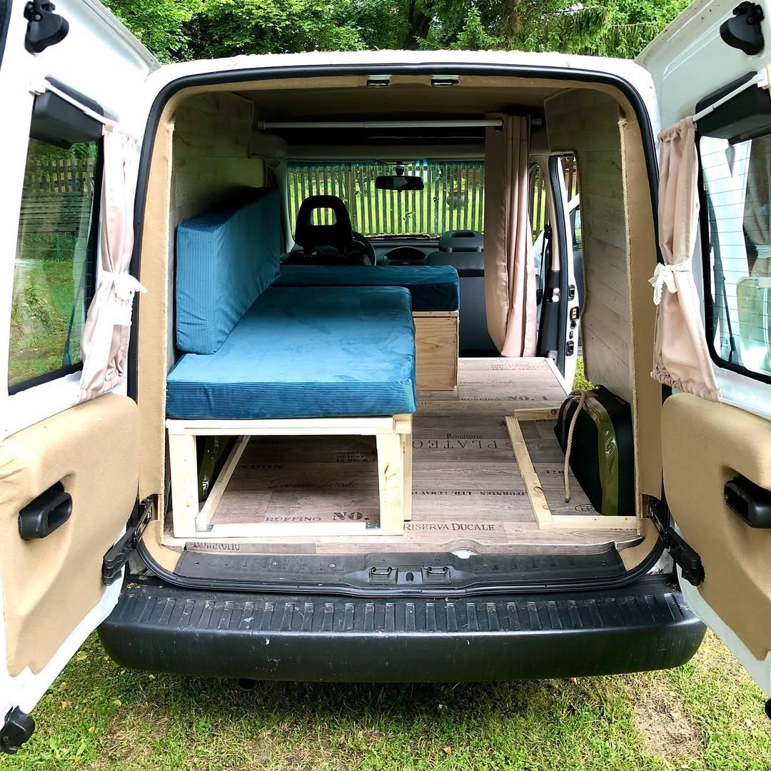 Blue Modular Camper Bed Design