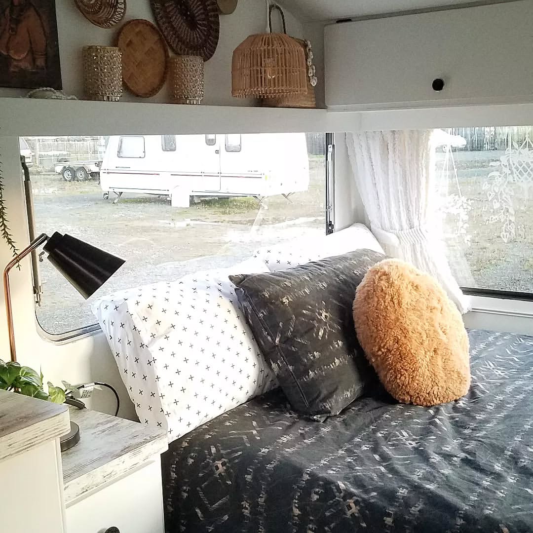 Black and White Boho Camper Bed