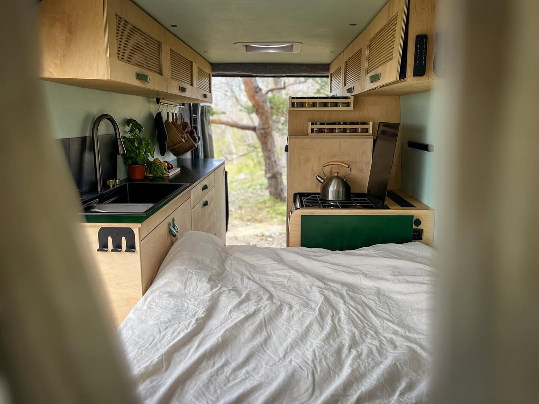 Camper Bed and Functional Kitchen Combo