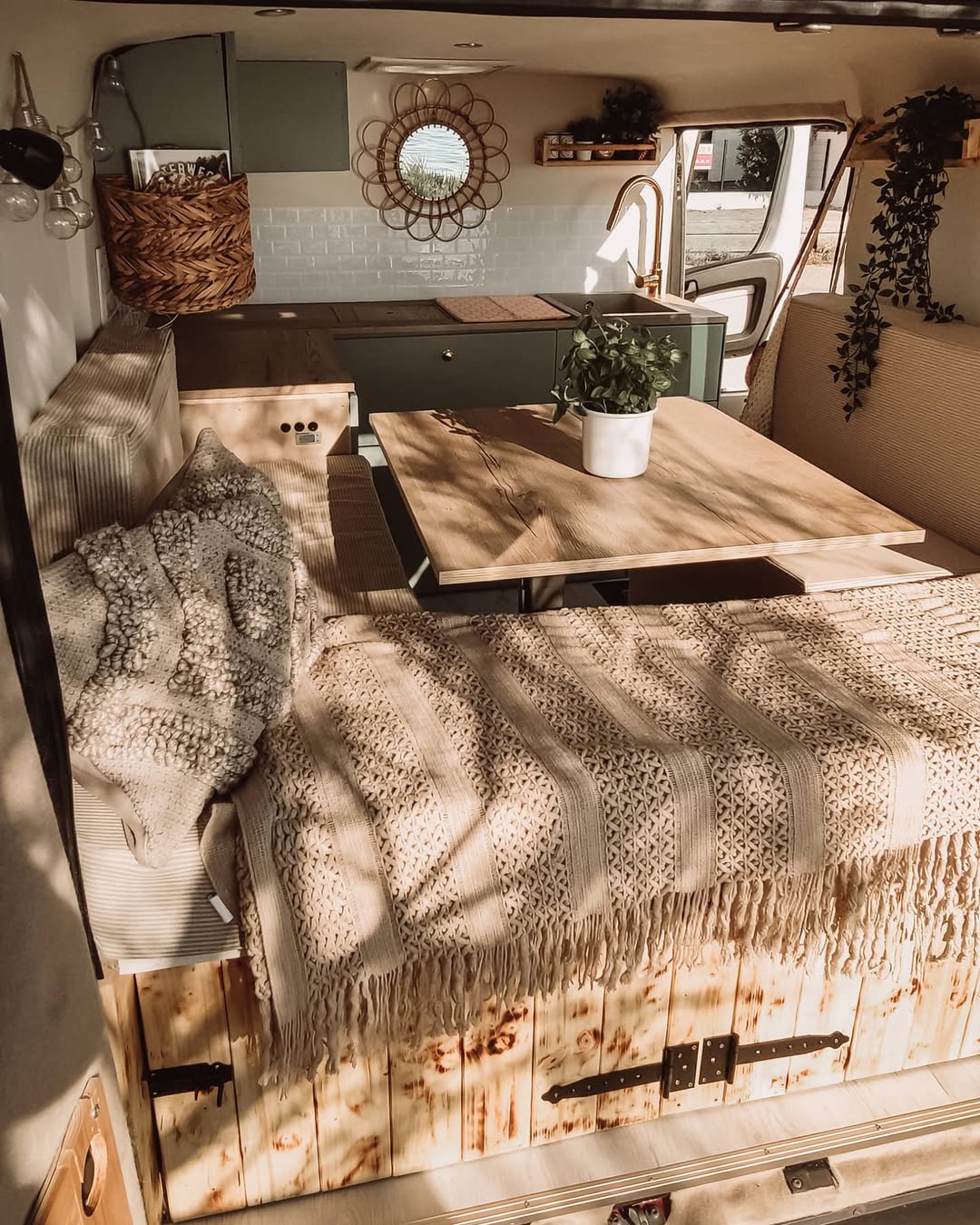 Cozy Rustic Knit Camper Bed