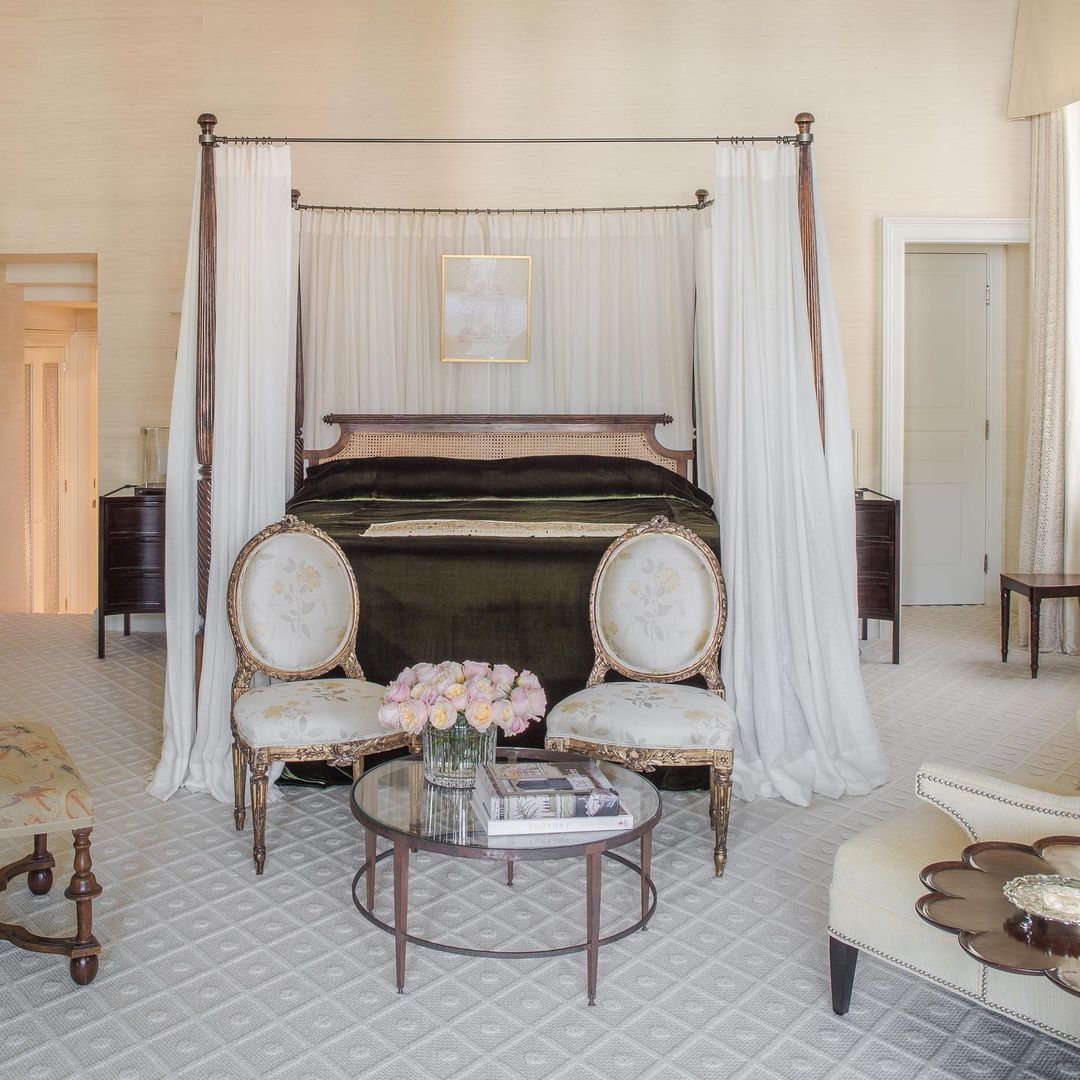 Elegant Four Poster Bed with Luxurious Drapery