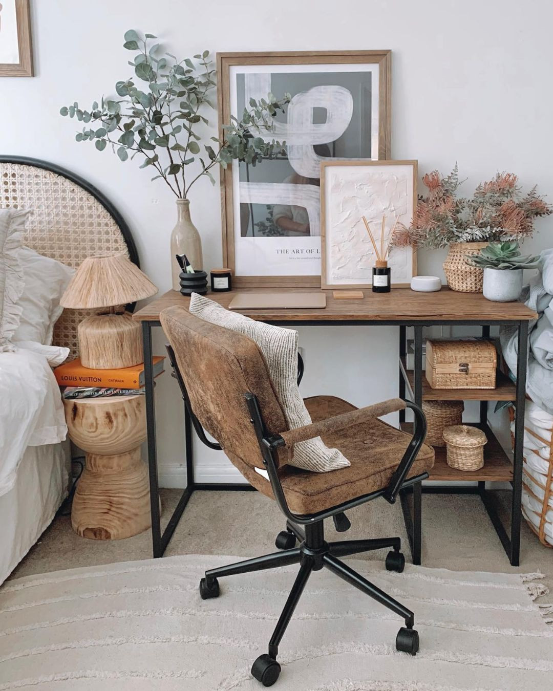 Boho Desk With Earthy Texture