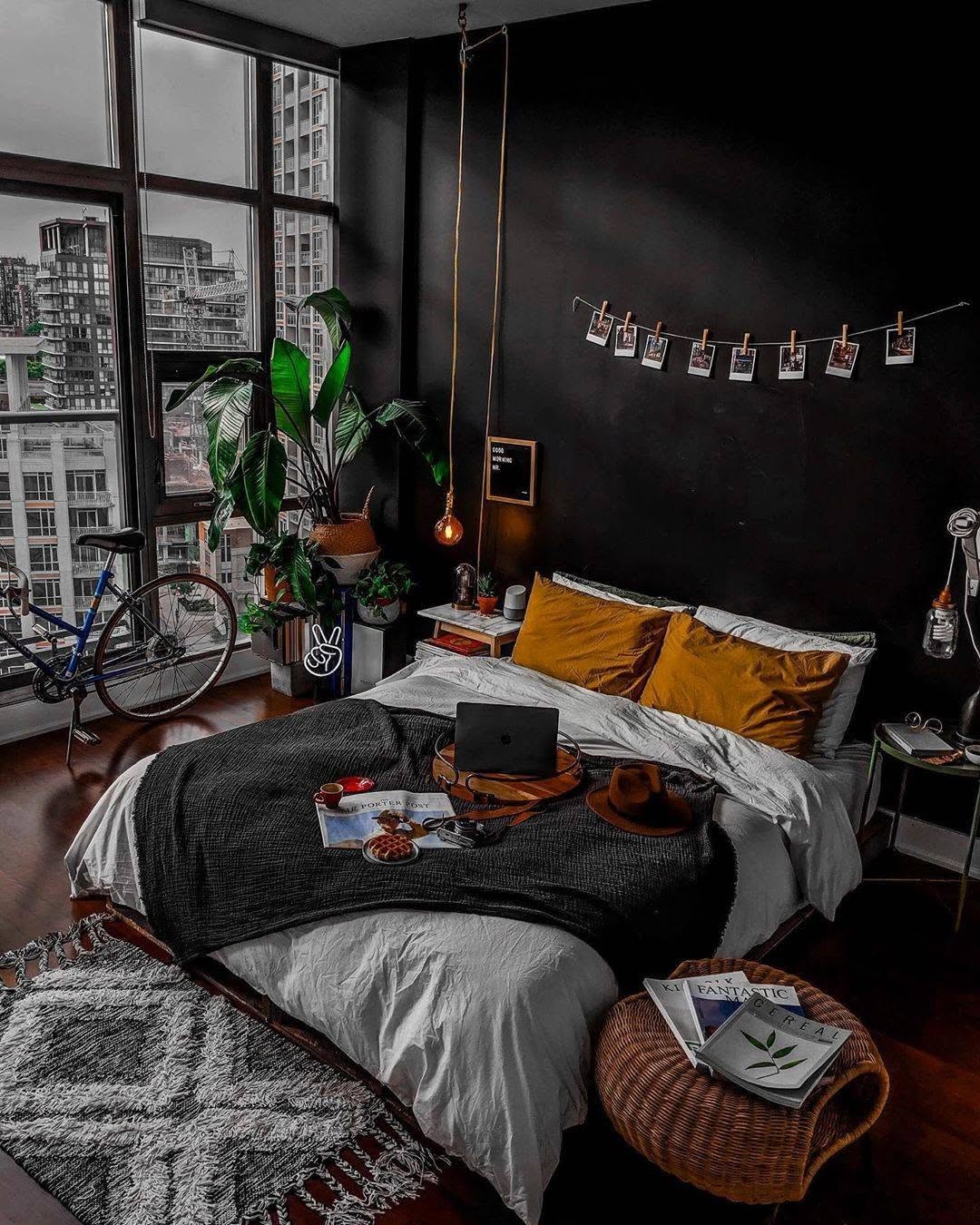 Loft Style With Dramatic Black Walls