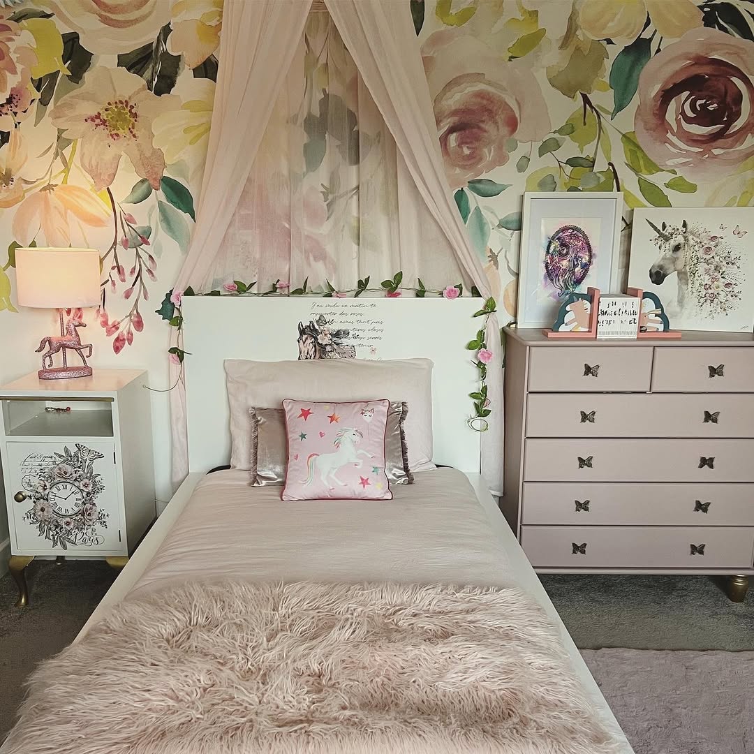 Unicorns in a Floral Fairytale
