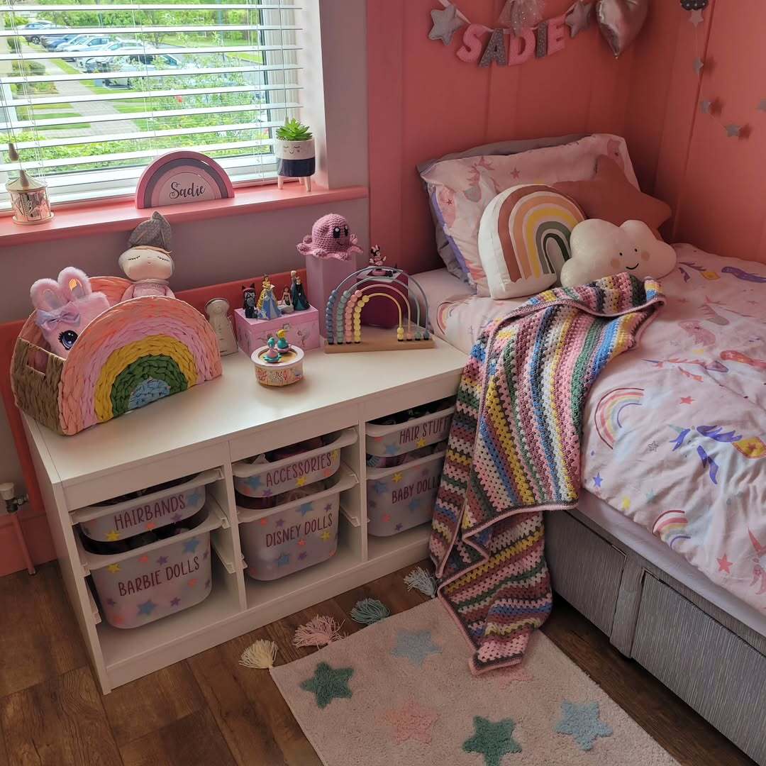 A Princess Playroom with Rainbow Storage