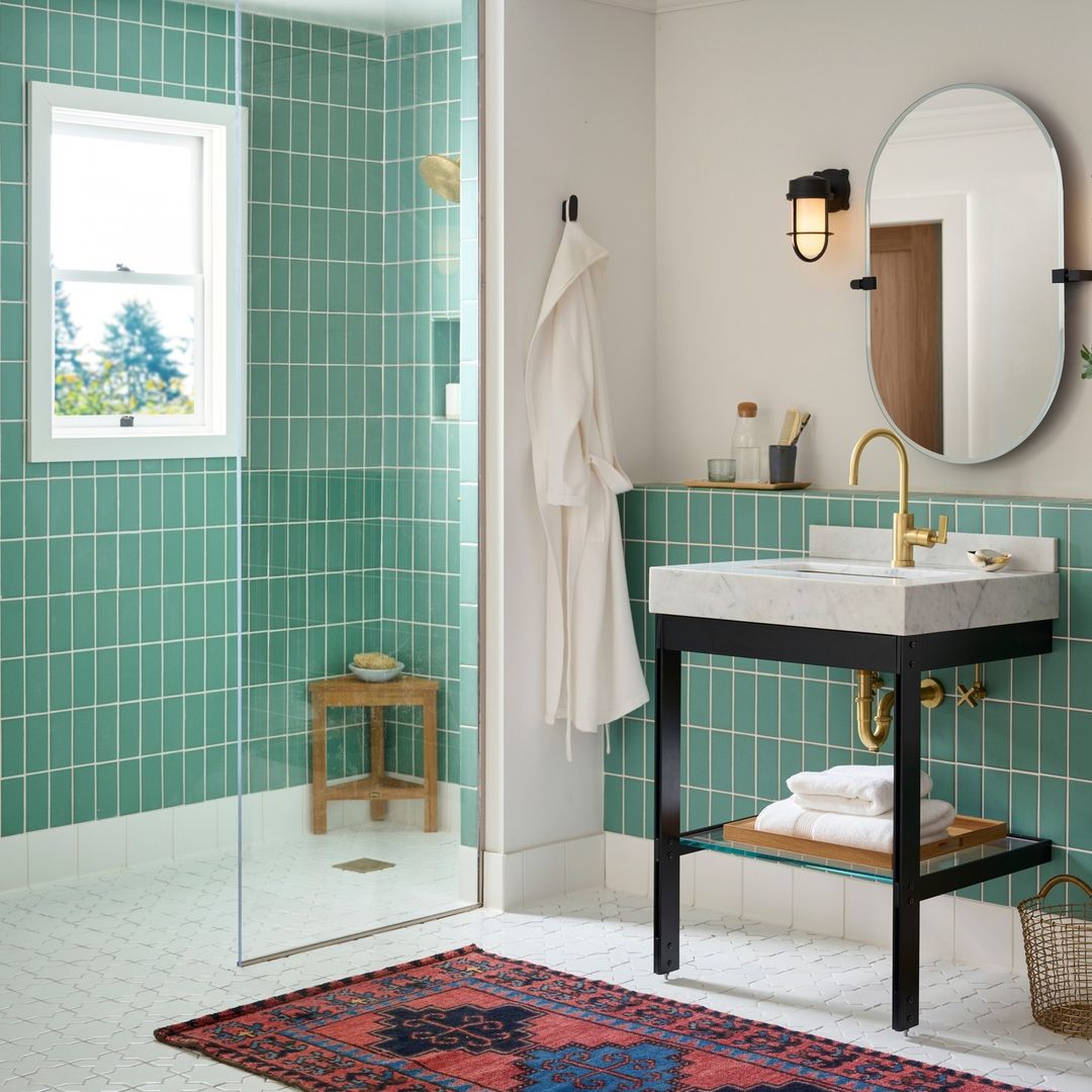 Vibrant Coastal Charm Bathroom Tile