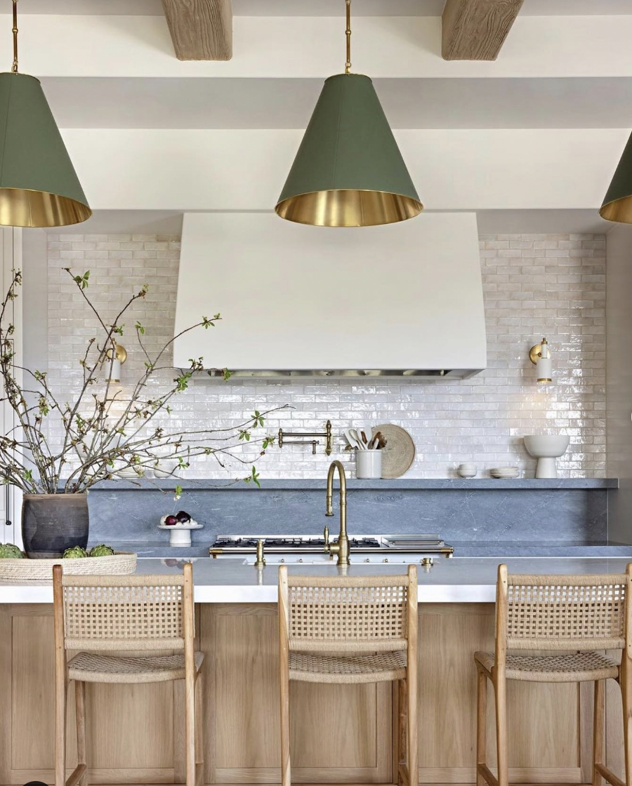 Grey Brick Feature Wall in the Kitchen