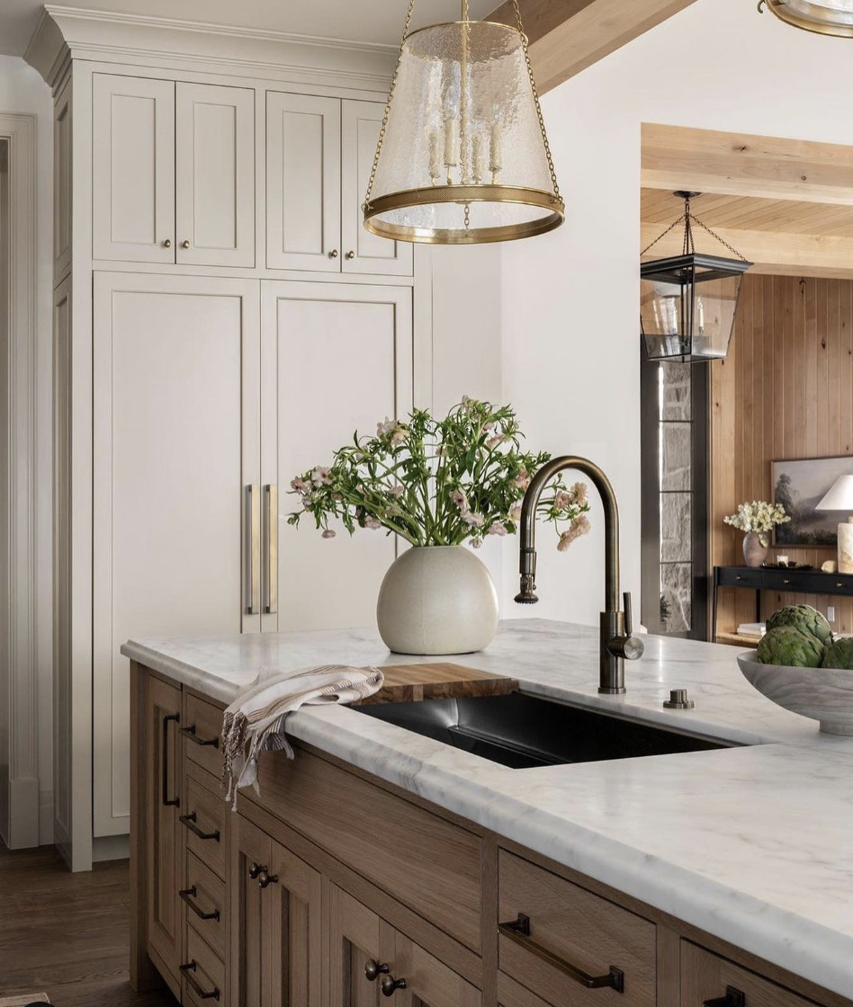Gold and Glass Inverted Fixtures