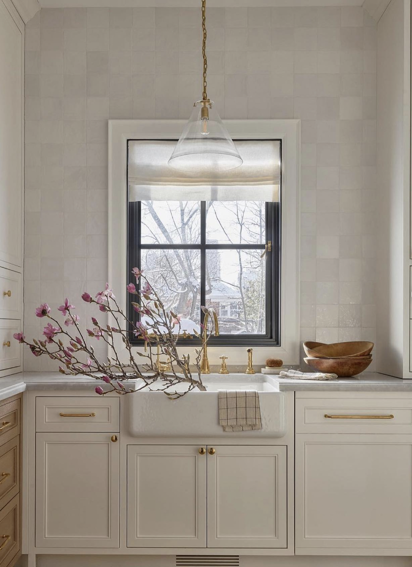 Kitchen Window and Pendant Lighting Over the Sink