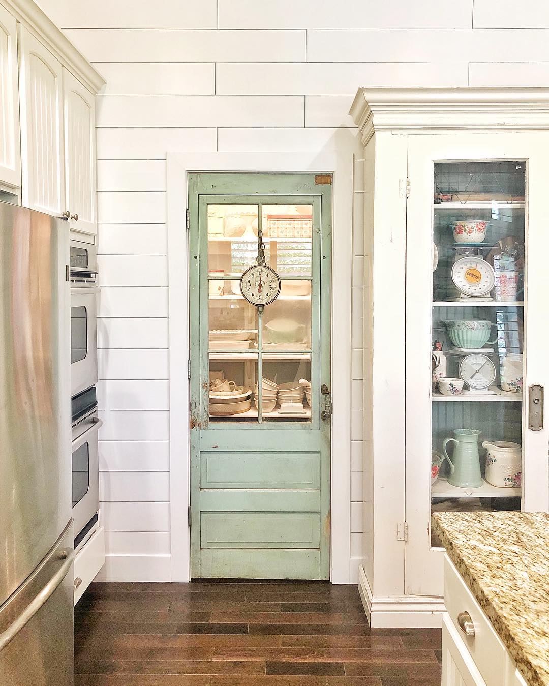 Sage Green Rustic Prehung Door for the Pantry