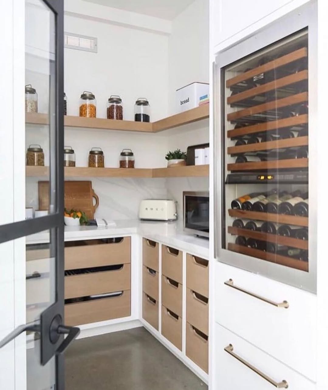 See-Through Pantry Door With a Black Frame