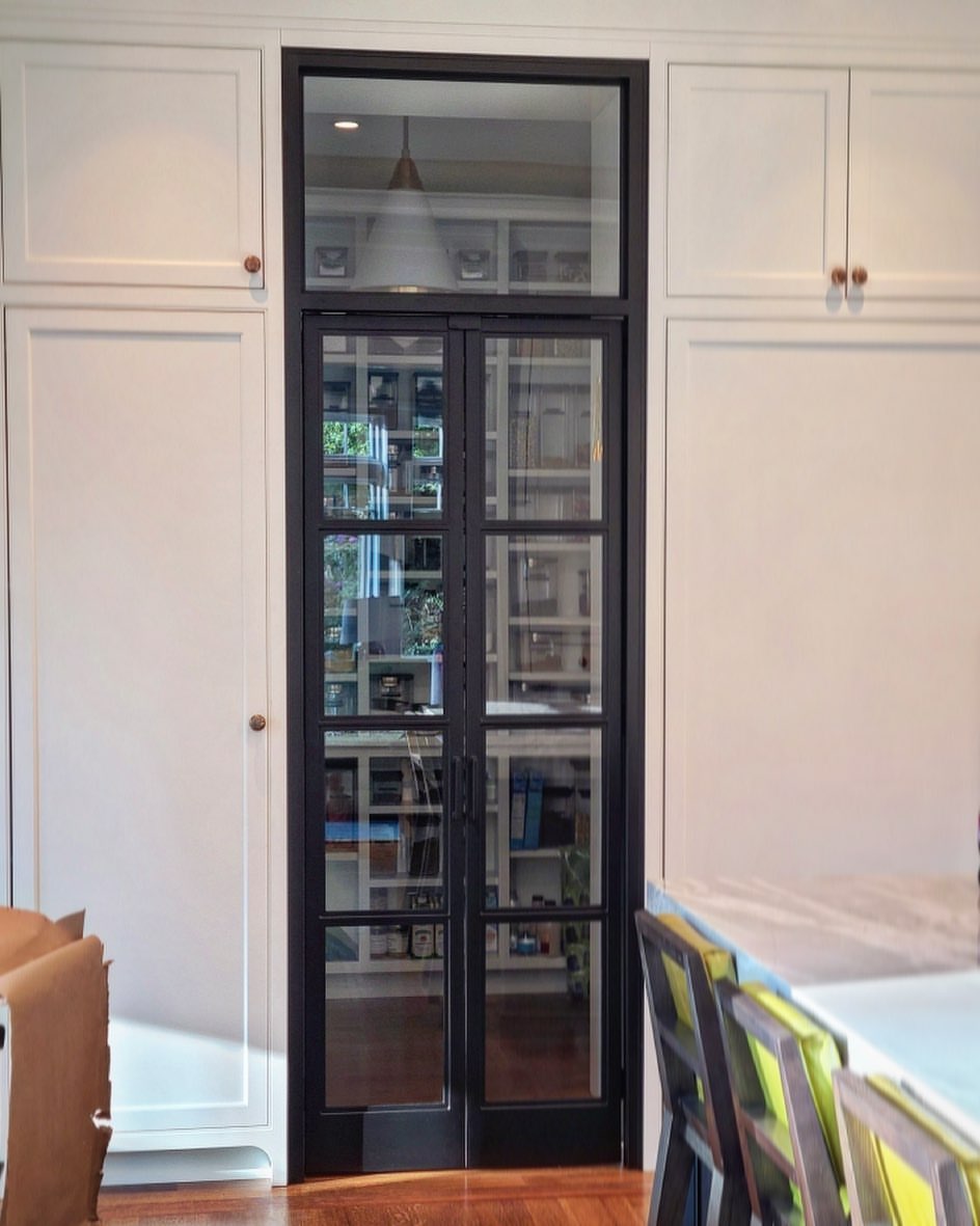 Black Glass Pantry Doors