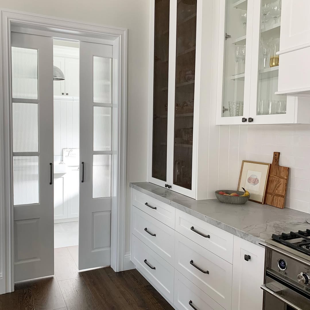 White Kitchen and Black Hardware