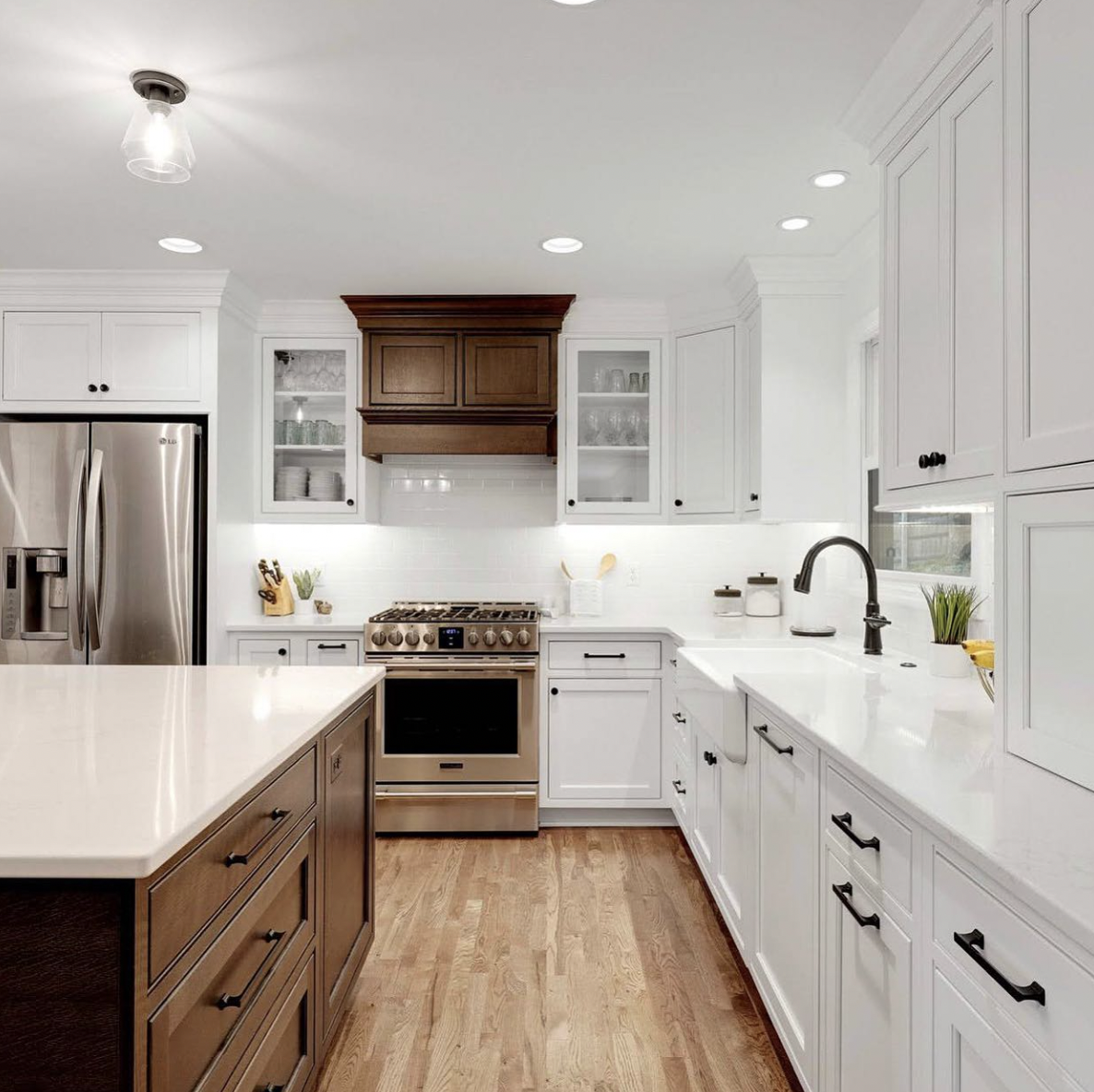 Dark Wood Vent in a White Kitchen