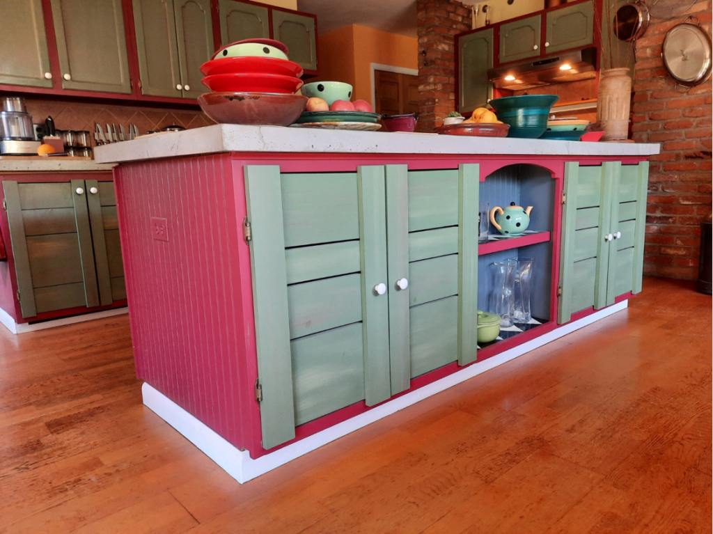 Two-Tone Kitchen in Blue and White