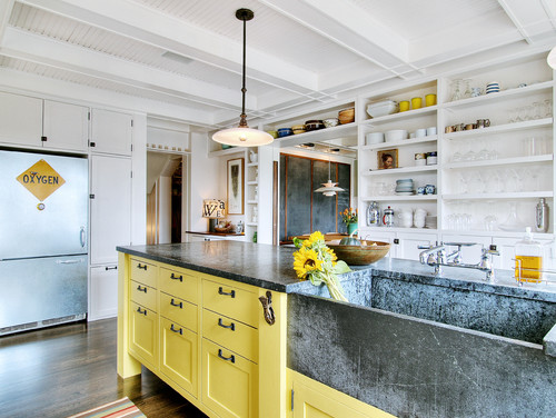 Electric Yellow and White Cabinets