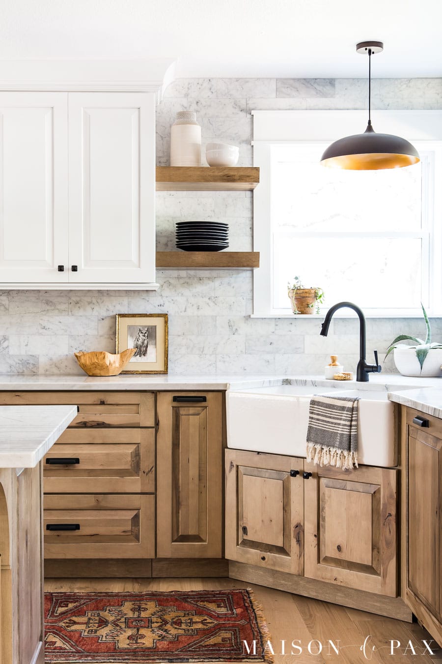 Wood Cabinets in Two Tones