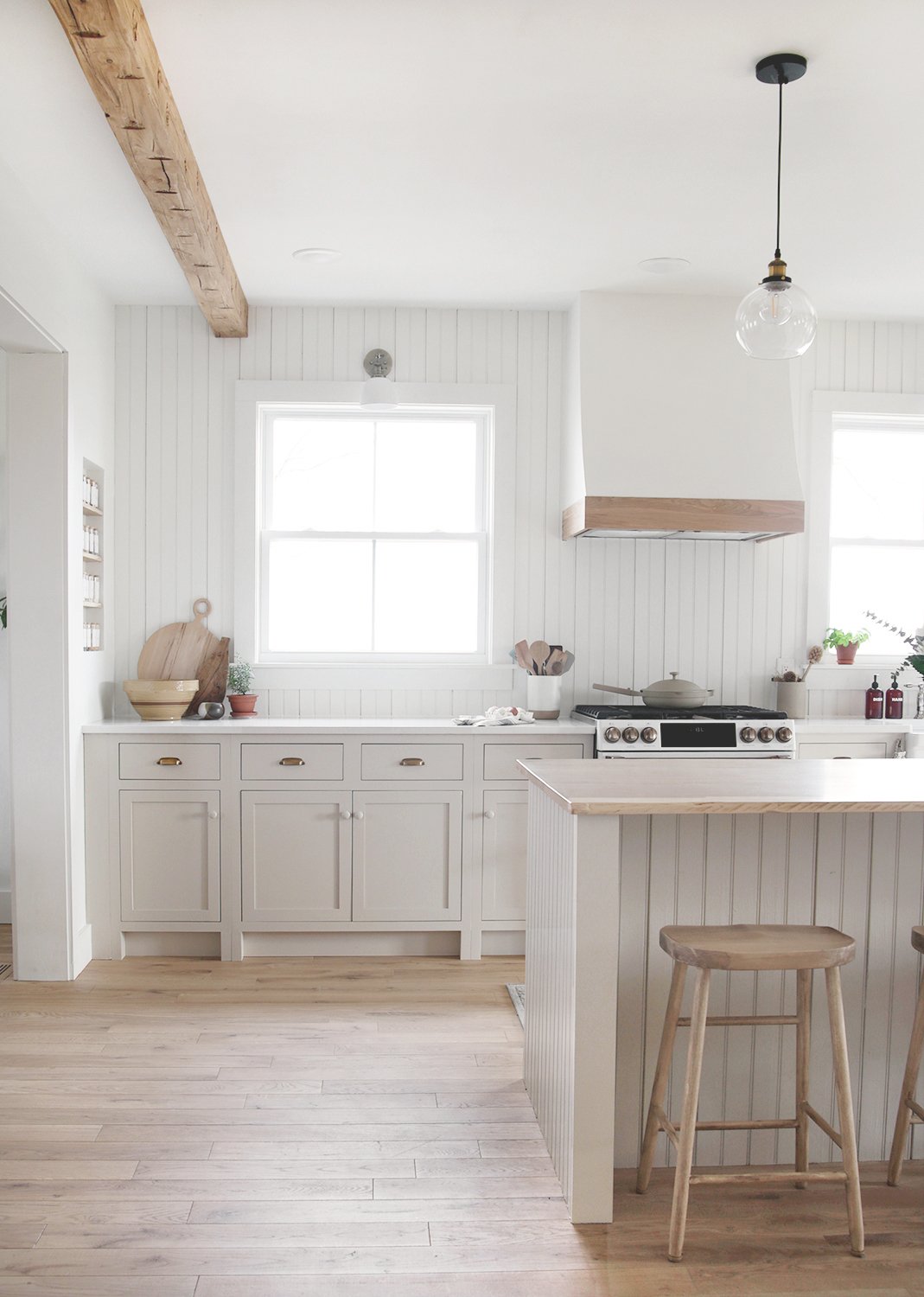 White and Beige Kitchen Cabinets